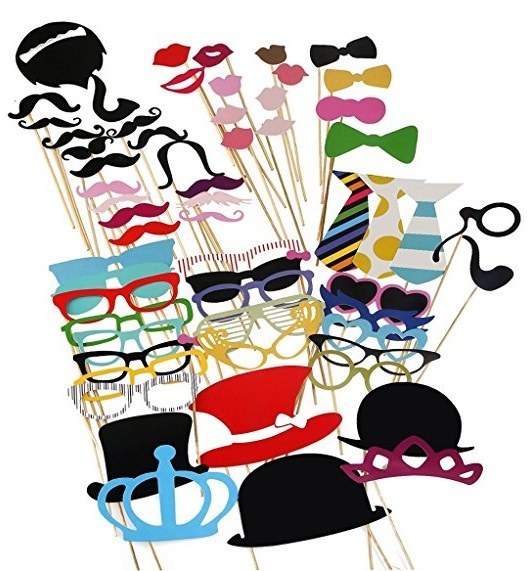 60 Piece Photo Booth Props