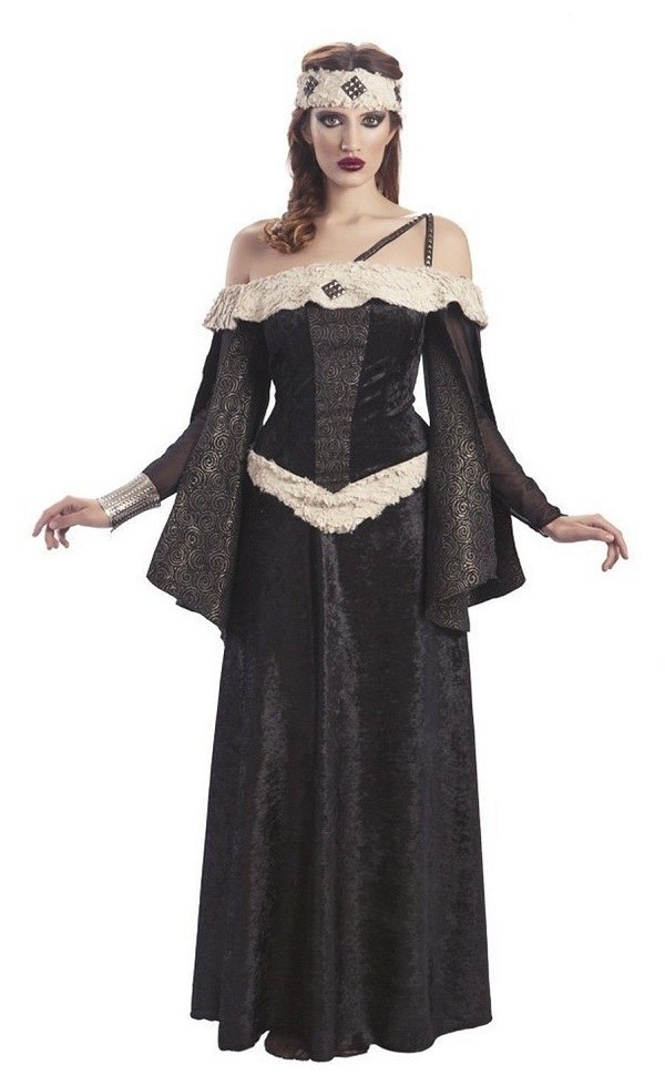 Ladies Dark Medieval Queen Costume