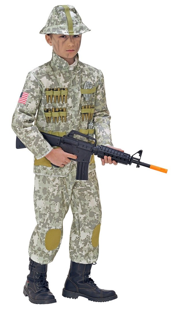 Army Boys Soldier Halloween Fancy Dress Costume Bullet Belt Zombie Mask  Shades