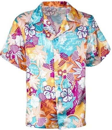 Satin Hawaiian Shirt - Hawaiian Beach Party and Hula Fancy Dress Costumes