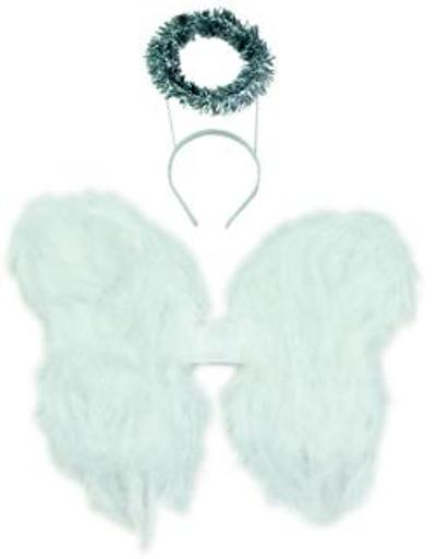 Angel Feathered Wings and Halo