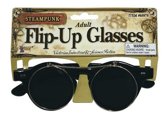 Black Steampunk Flip Up Glasses 