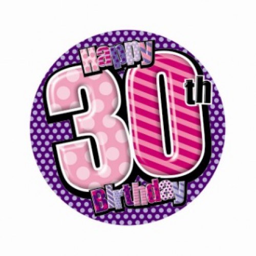 Purple Happy 30th Birthday Badge