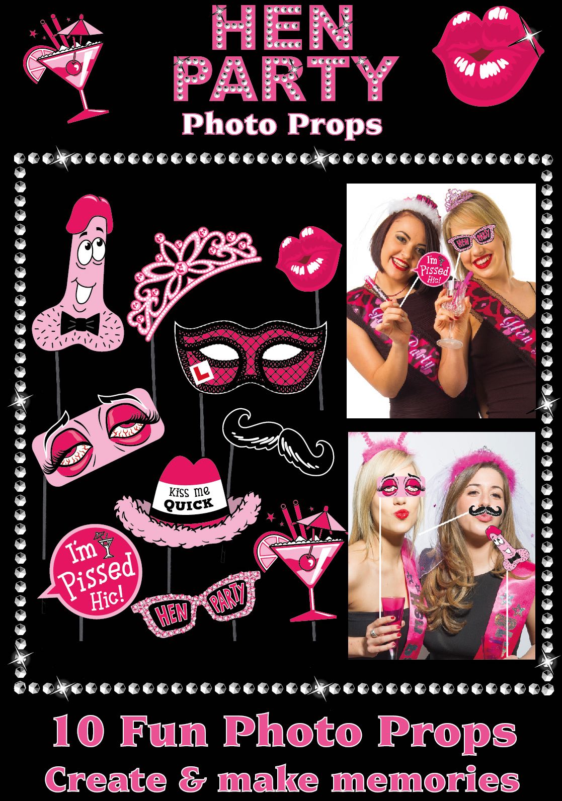 Hen Party Photo Booth Props