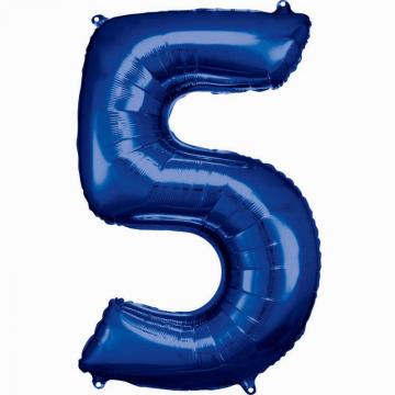 33'' Blue Numbered Foil Balloon #5