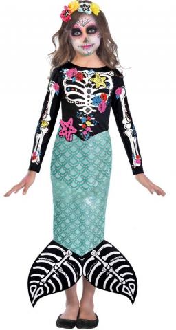 Day of the Dead Mermaid Costume - Kids