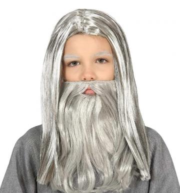 Grey wig with beard