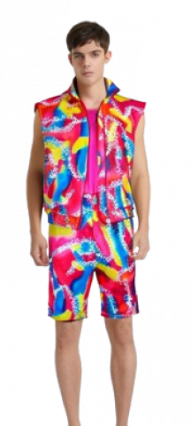 Men's Malibu Doll Retro Workout Costume