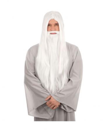 Wizard Wig and Long Beard - White