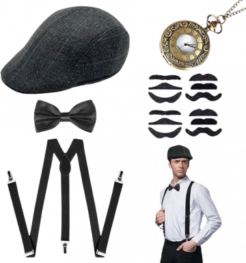 1920's Men's Vintage Accessories Set - Black