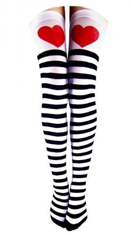 Black & White Harlequin Thigh Highs - Teen