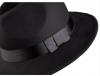 Close up of black fedora