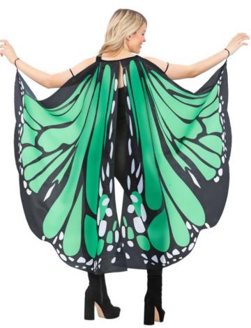 Fabric butterfly wings - green back view