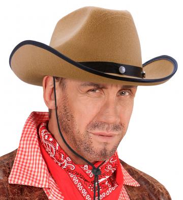 Beige cowboy hat - Modelled