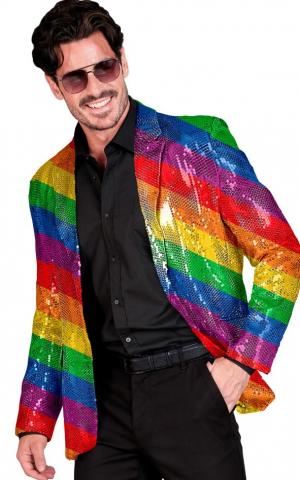 Rainbow Sequin Blazer Jacket - Being Modelled