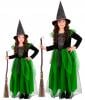 Kid's Green Witch Costume  Dress & Hat - Both Models