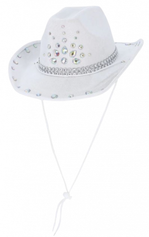 White Rhinestone Cowboy Hat