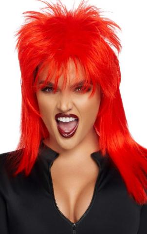 Orange Rockstar Wig - Front View