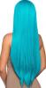 Long Straight Centre Part Wig - Turquoise