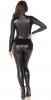 Wet Look Leather Catsuit - Back view