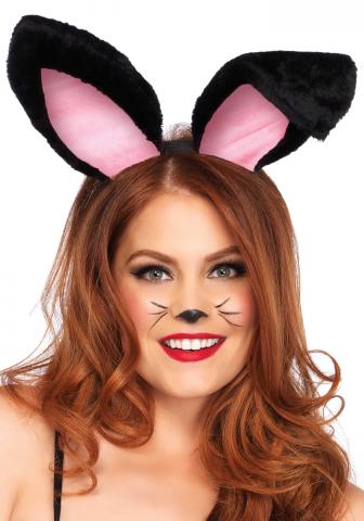 Plush Bunny Ears Black