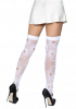 Sugar Skull Net Thigh Highs White