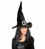 Velvet Witch Hat with Plush Trim