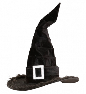 Velvet Witch Hat with Plush Trim