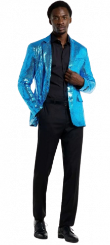 SuitMeister Sequin Blazer Blue - Full view