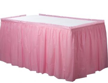 Baby Pink Plastic Table skirts