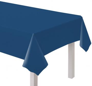 Navy Plastic Table Cover - Close up