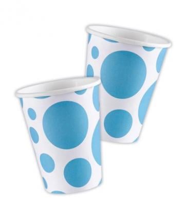 Caribbean Blue Dots Paper Cup - Close up