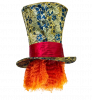 Crazy Hatter Top Hat with Hair