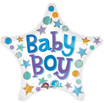 Baby Boy Star Foil Balloon - 17"