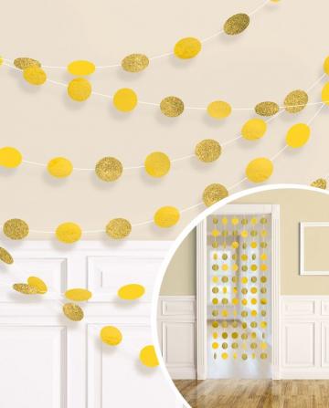 Sunshine Yellow Glitter String Decoration - 2.13m