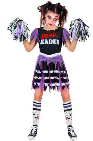 Purple Zombie Cheerleader Costume - Front