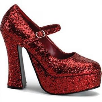 red glitter shoes size 4