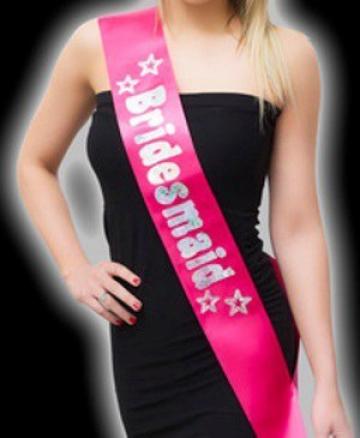 Bridesmaid Sash - Pink/Silver