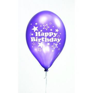 Purple Latex Happy Birthday Balloon