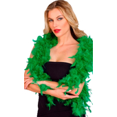 Green Feather Boa - Being Modelled