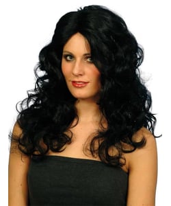 long curly black wigs