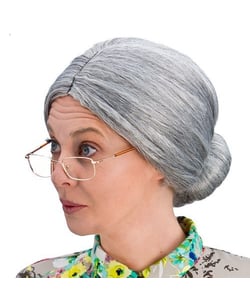 Granny Bun Wig - Grey