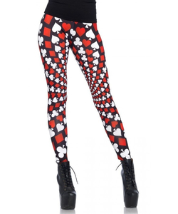 Card print leggings