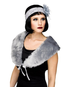 1920's Flapper Stole - Grey