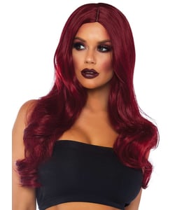 Long Burgundy Wavy Wig