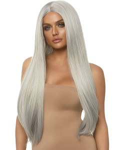 Long Straight Grey Wig