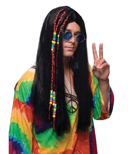 Black Long Hippie Wig