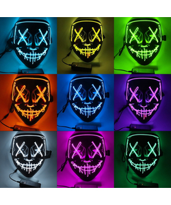 Light Up Neon Halloween Mask