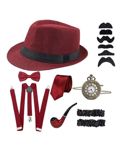 1920's Men's Vintage Accessories Set - Red