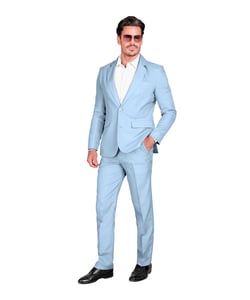 Front baby blue suit